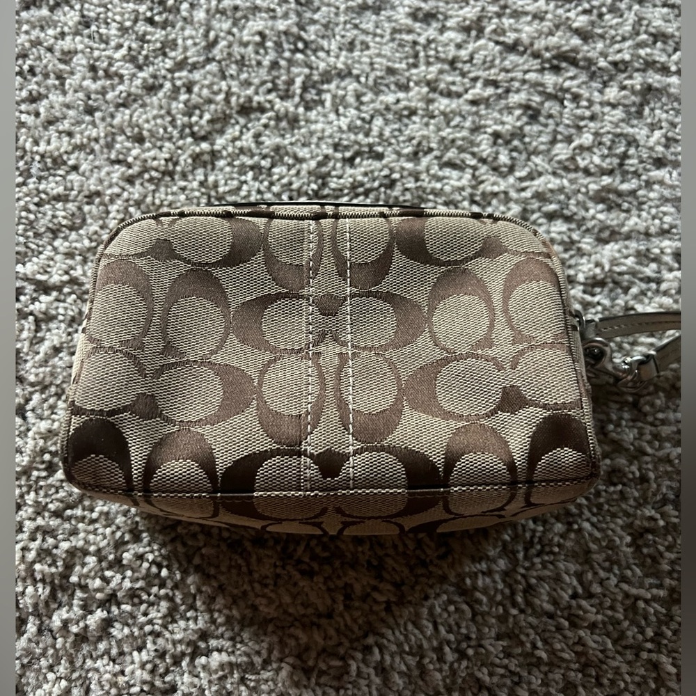 COACH monogram small make up travel bag